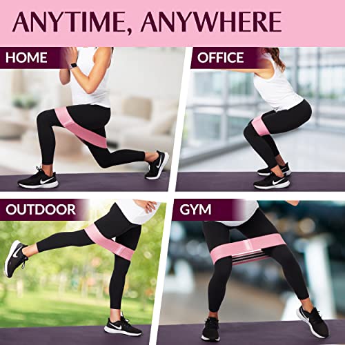 Gymbee Premium Resistance Bands for Working Out - Exercise Bands to Workout Glutes, Thighs & Legs - No Slip Cloth Booty Ba...
