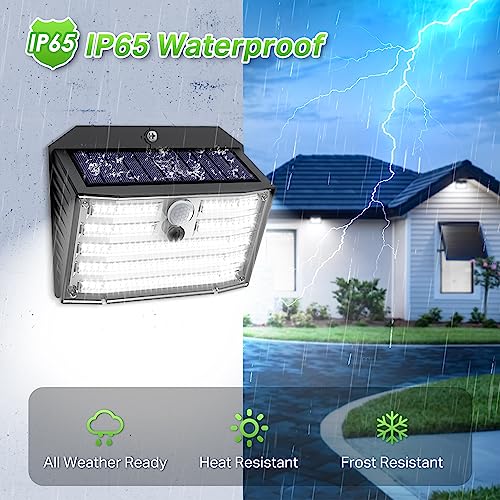 Solar Motion Lights Outdoor, Ultra Bright Solar Fence Lights with Motion Sensor, IP65 Waterproof Security Light 3 Modes, 2...