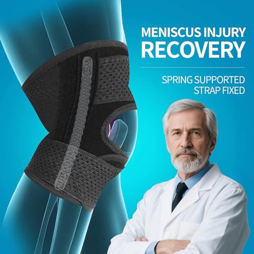 Realtop Knee Brace with Side Stabilizers for Knee Pain Relief Adjustable Compression Support with Breathable Air Mesh for ...