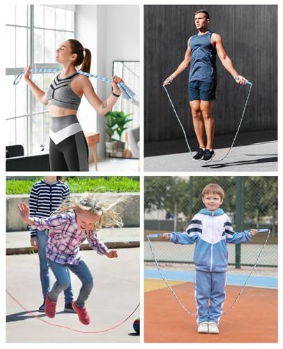 POCFOINY 2 Pack Beaded Jump Rope for Kids, Upgraded Segmented Jumping Rope for Workout, Adjustable Skipping Rope Speed Rop...