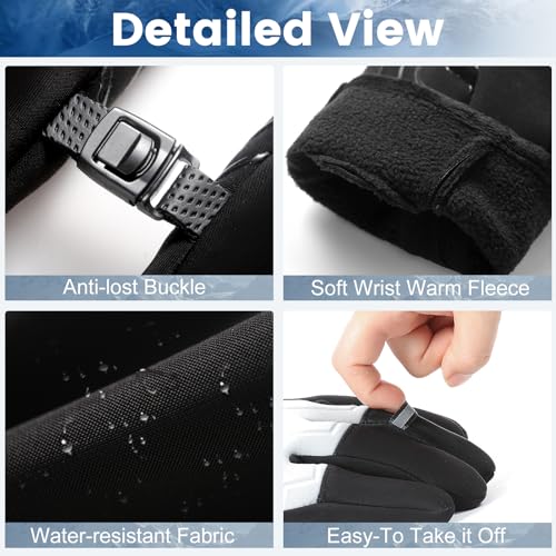Otevan Winter Gloves for Men Women,Waterproof Thermal Sport Glove for Men and Women for Cycling Hiking Driving Running, Sn...