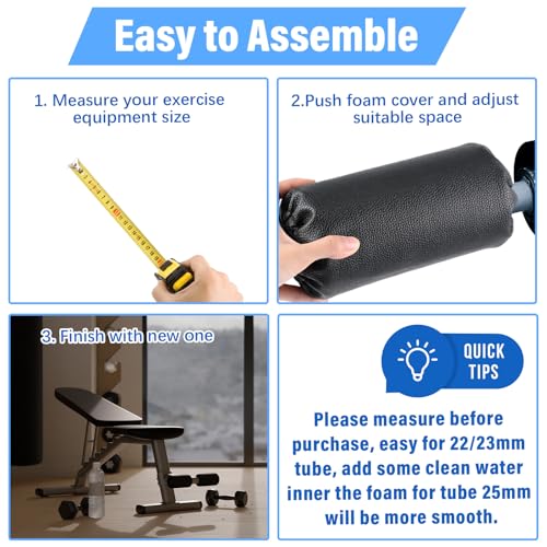 Hollowfly 4 Pcs Foam Foot Pads Foam Roller Pad Replacement for Weight Bench Inversion Table and Gym Exercise Equipments(8 ...