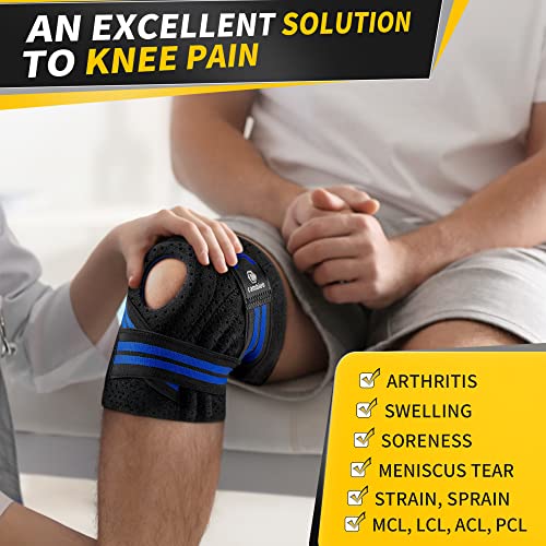 CAMBIVO Knee Brace for Women & Men, Knee Brace with Side Stabilizers for Knee Pain Relief, Adjustable Compression Knee Sup...