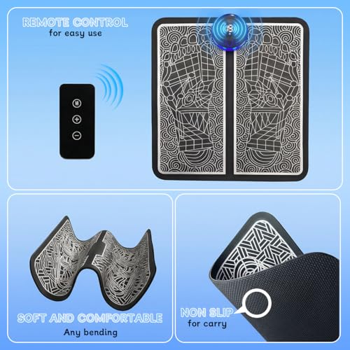Foot Massage mat for Acupressure, with Remote Control, Leg and Foot stimulating Massage mat, Improves and Promotes Muscle ...