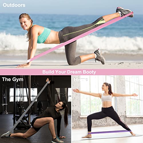 CORTNOE Resistance Bands with Handles,Pull Up Bands Fabric Long Resistance Bands Set of 10 Long Workout Bands with Door An...