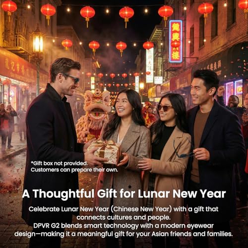 DPVR G2 Smart Glasses Bluetooth Sunglasses with Speakers – Touch Control Bluetooth Glasses for Men & Women, UV400, IPX4