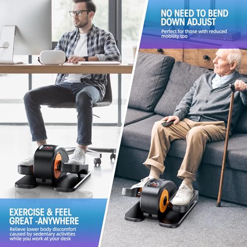 GUGTTR Under Desk Elliptical Machine, Electric Elliptical Leg Exerciser for Seniors Fully Assembled, Quiet & Portable Elec...