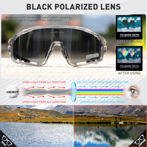KAPVOE Polarized Cycling Glasses Men Women Mountain Bike Glasses MTB Riding TR90 Sport Sunglasses Running Bicycle K76