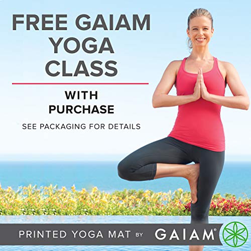 Gaiam Yoga Mat - Premium 6mm Print Reversible Extra Thick Non Slip Exercise & Fitness Mat for All Types of Yoga, Pilates &...