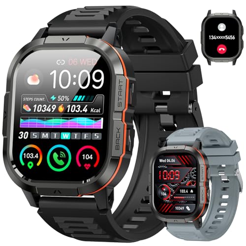Smart Watch for Men Fitness Tracker: Make/Answer Call Military Smart Watches for Men Digital Watches Heart Rate Monitor Wa...
