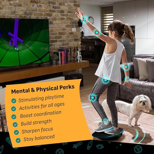 GoBalance Board - App-Enabled Balance Board. Smart Bluetooth Sensor, 12 FREE Interactive Games - Fun, Balance Training and...