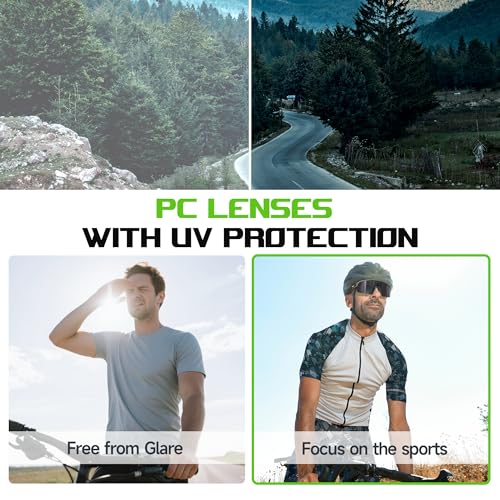 Ynaahi Sports Sunglasses. Shatterproof Polycarbonate Lens, UV400 Protection. Ideal for Cycling, Pickleball, & Running Safety