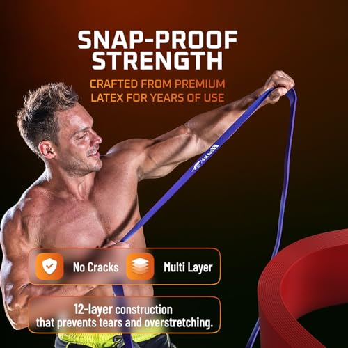 basementbeast Resistance Bands for Men – Set of 10 - Long Exercise Bands Resistance for Home Workouts, Physical Therapy & ...