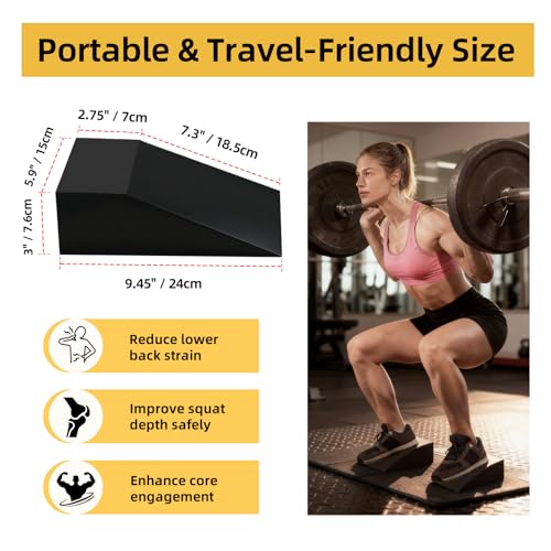 Sissatthai Squat Wedge Block Yoga Wedge Blocks 2 Pack, Yoga Foam Wedges Exercise Foot Wedges Block for Workout Heel Elevat...