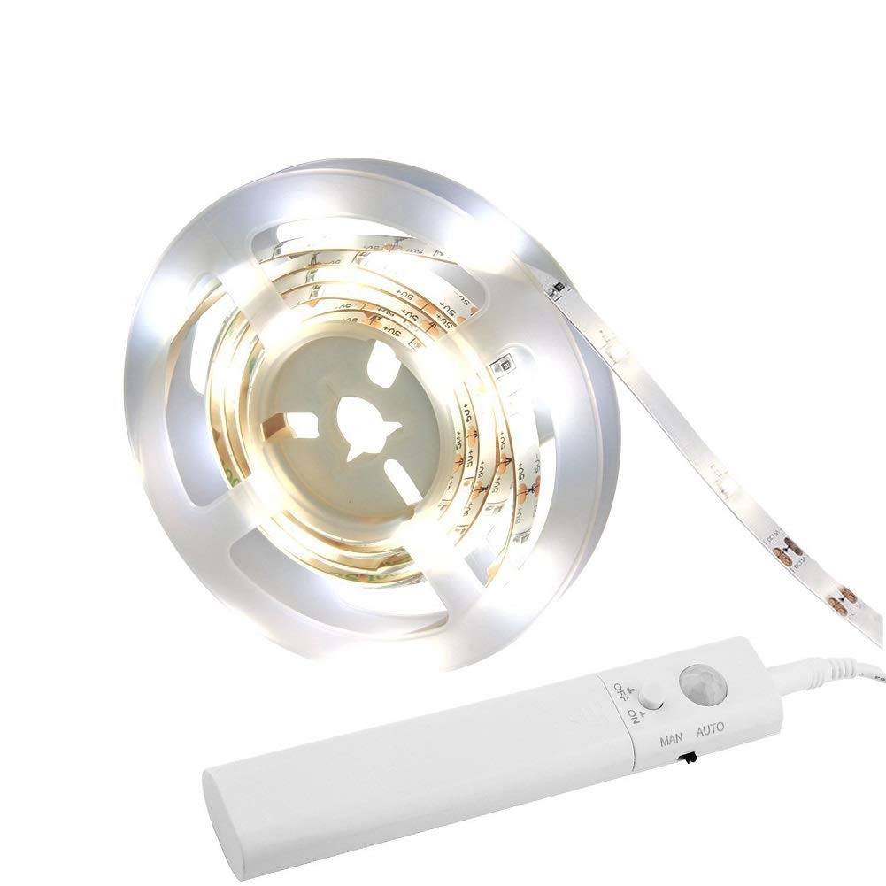 Kucam Motion Sensor Led Closet Light, 1.5M Battery-Powered, 6000K White, Pir Auto On/Off, Ideal For Wardrobe, Bathroom, Kitchen