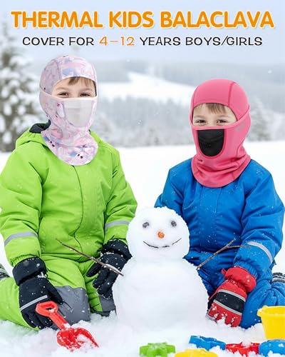 AOPREL Kids Balaclava Ski Mask with Breathable Holes, Windproof Fleece Full Face Mask for Cold Weather Boys Girls