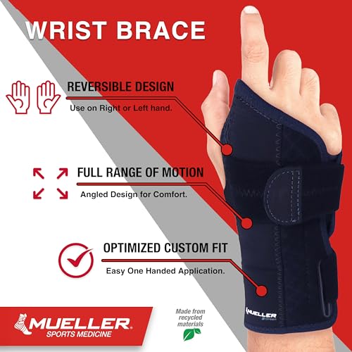 MUELLER Sports Medicine Reversible Green Wrist Brace for Men and Women, Wrist Pain Relief Support, Ideal for Carpal Tunne...