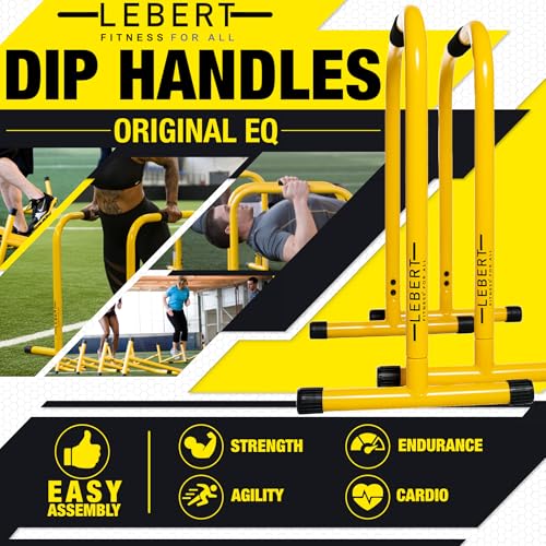 Lebert EQualizer Total Body Strengthener – Portable Dip Station for Full Bodyweight Training – Includes Hip Resistance Ban...