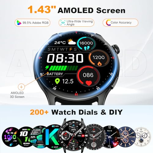 Smart Watch for Men Women Fitness: Waterproof Running Digital Mens Watches Step Pedometer Tracker Make Answer Call Smartwa...