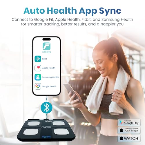 RiteScale 8-Electrode Smart Weight Scale for Body Weight with Mobile App | Digital Weight Scale | BIA Technology for BMI, ...
