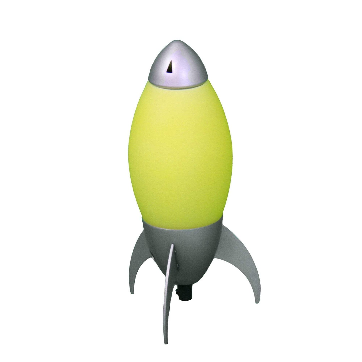 HomeRoots Rocket Shaped Table Lamp, Yellow and Silver, Modern Design