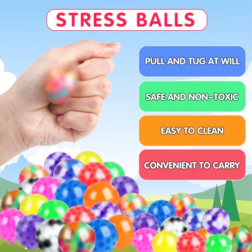 36 Pack Squishy Ball, Stress Balls Bulk for Adults, Mini Stress Balls, Anti-Anxiety and Fidget Balls to Relax, Birthday Gi...