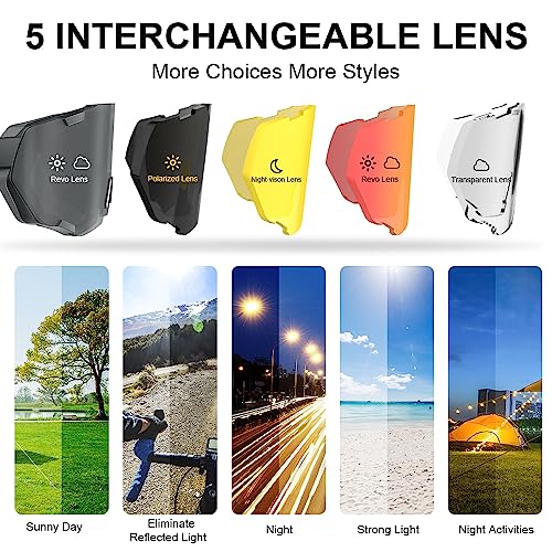 X-TIGER Polarized Cycling Glasses Men Women 5 Interchangeable Lenes UV400 Sports Sunglasses Baseball Running Fishing…