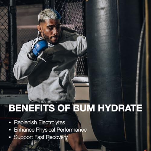 RAW Electrolytes Powder Hydration Drink Mix Packets, Bum Hydrate (Lemon Lime, 20 Servings) - Electrolyte Hydration Packets...