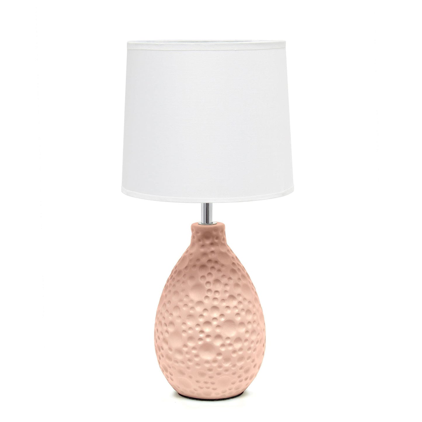 Creekwood Home Table Lamp - Ceramic, Pink, 14.17inH with Tapered White Shade, Model 1270-CWT-2001-PN