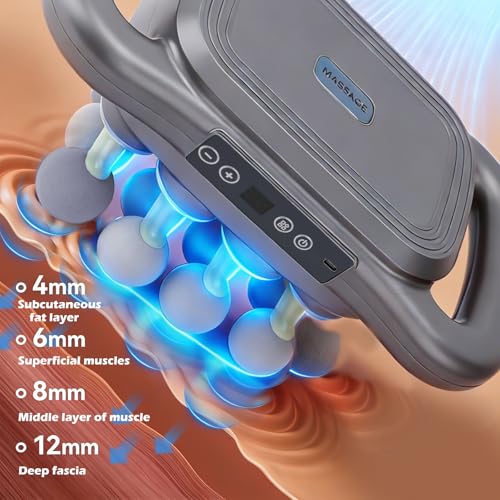 Novotechcal 16-Head Massage Gun Set, Deep Tissue Percussion Massager with 9 Modes and 9 Adjustable Intensities, Quiet Musc...