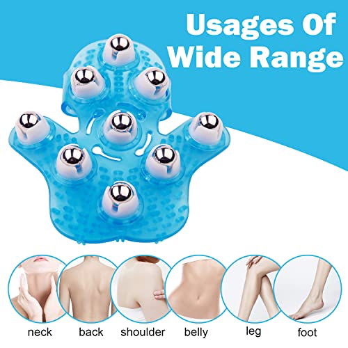 Boseen Handheld Massage Ball for Muscle Back Neck Joint Foot Shoulder Leg Pain Relief - Palm Shaped Massage Tool with Roll...