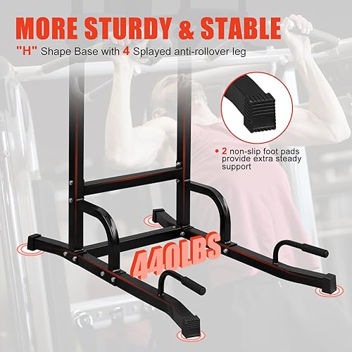 LSKSSNG Power Tower Dip Station Pull Up Bar for Home Office Gym, Multi-Function Workout Dip Station Power Tower for Full B...