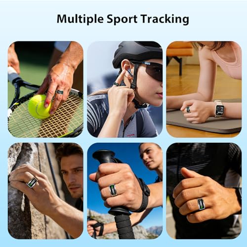 Smart Ring for Women Men, Health Fitness Tracker with Touchscreen Display, Heart Rate/Blood Oxygen/Sleep Monitor, Activity...