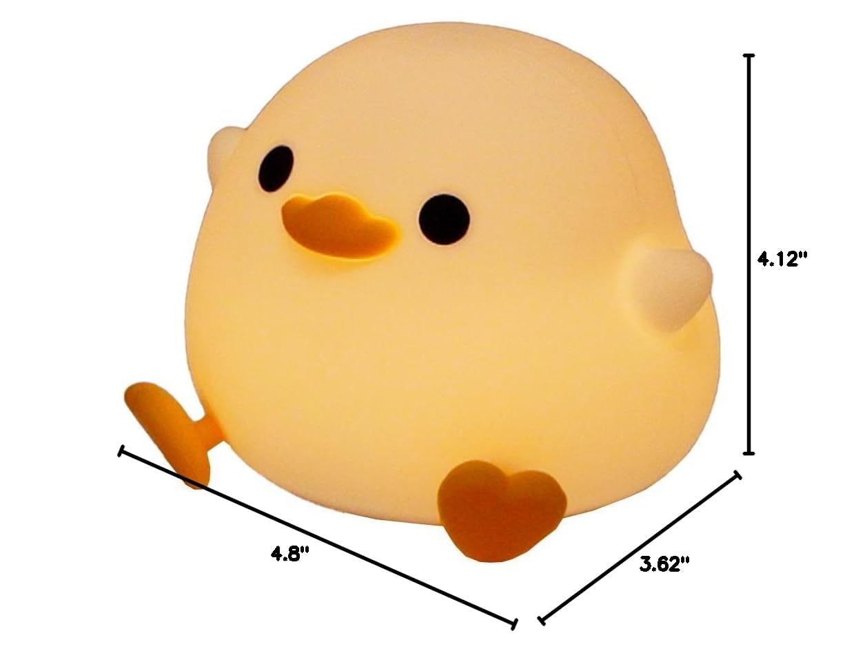 Night Light Cute Tangerine Led Squishy Novelty Animal Night Lamp Dimmable Soft Silicone Nursery Nightlight For Kids  Rechargeable Bedroom Touch Lamp  Dorm Decor  Baby Boys Girls Gift (Dodo Duck)