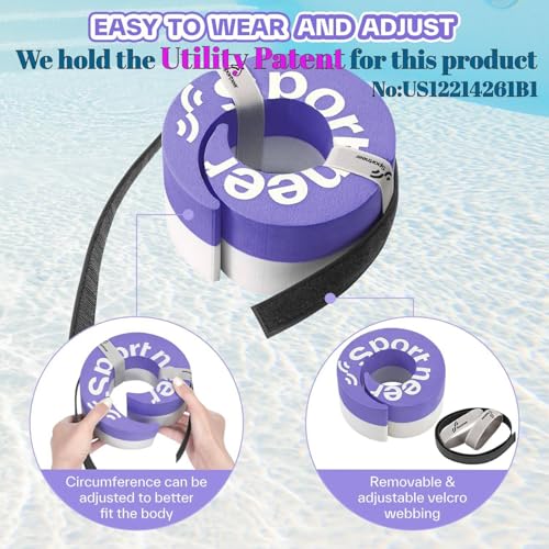 Foam Aquatic Cuffs Exercise Equipment: Sportneer Water Aerobics Float Ring with Adjustable Webbing Pool Exercise Workout S...
