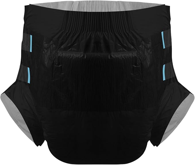 CutiePlusU Disposable Adult Diaper Heavy Absorption Dry Surface Adult Diapers All Night- Black 10 Pieces