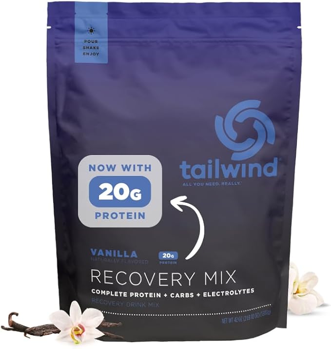 Tailwind Nutrition Recovery Mix, 20 Grams Complete Protein, Carbohydrates, and Electrolytes Powder Drink Mix for Post-Work...