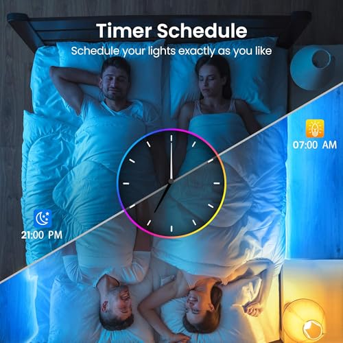 TJOY 200ft Smart Led Strip Lights for Bedroom, Alexa Light Strip,2835 RGB Color Changing Music Sync Rope Lighting with App...