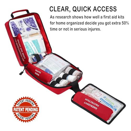 VRIEXSD 400 Piece Large First Aid Kit Premium Emergency Kits for Home, Office, Car, Outdoor, Hiking, Travel, Camping, Surv...
