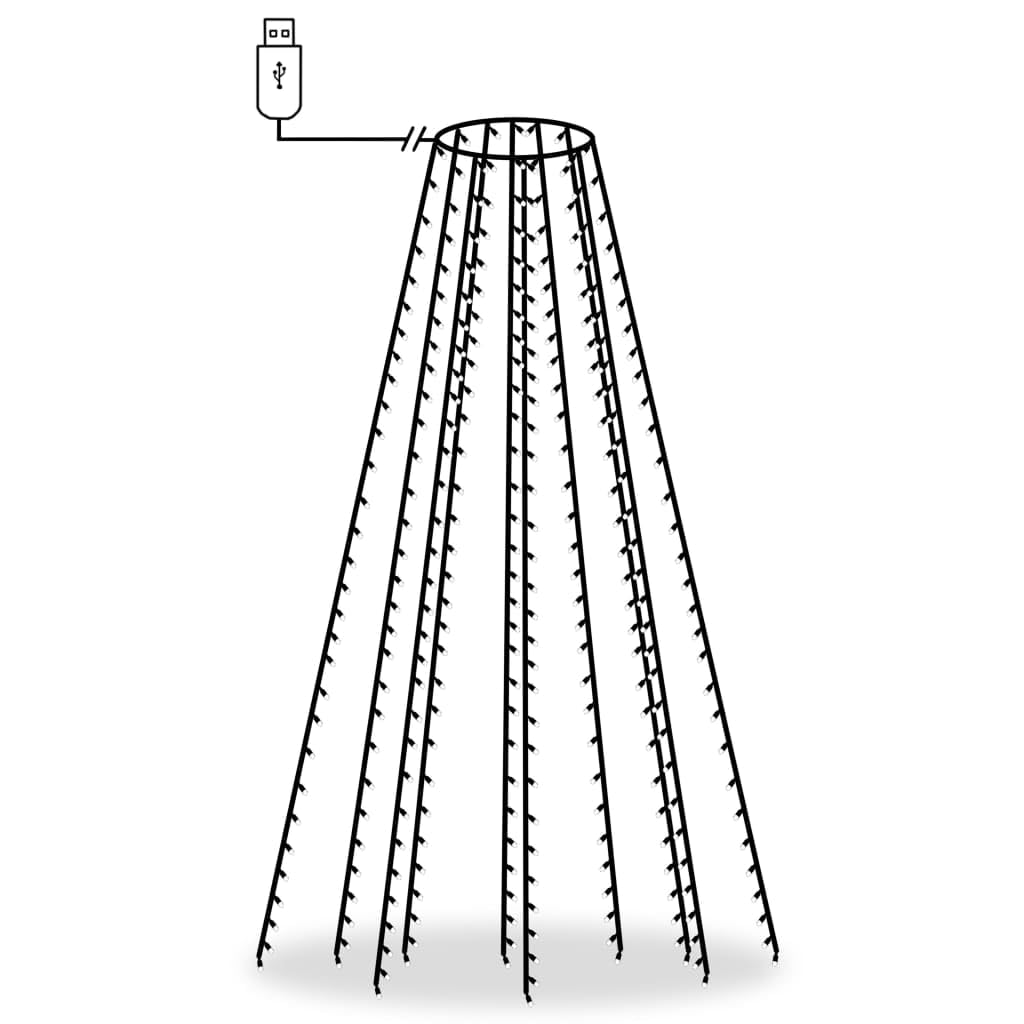 vidaXL LED Christmas Tree Net Lights - Cold White, 250 LEDs, 98.4in Dark Green Wire, Indoor/Outdoor, Model 328885