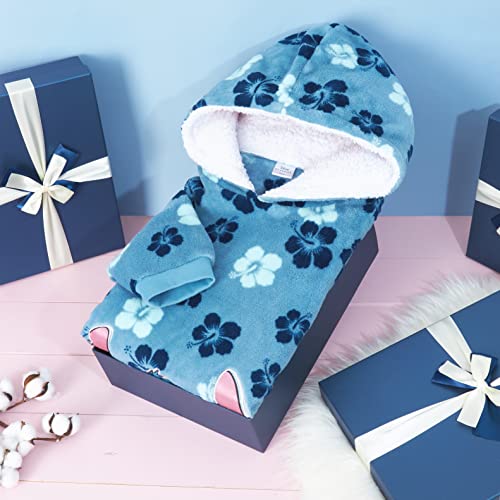 Disney Stitch Blanket Hoodie for Women Teens, Wearable Oversized Fleece Hooded Poncho with Pocket, Cozy Gifts for Women