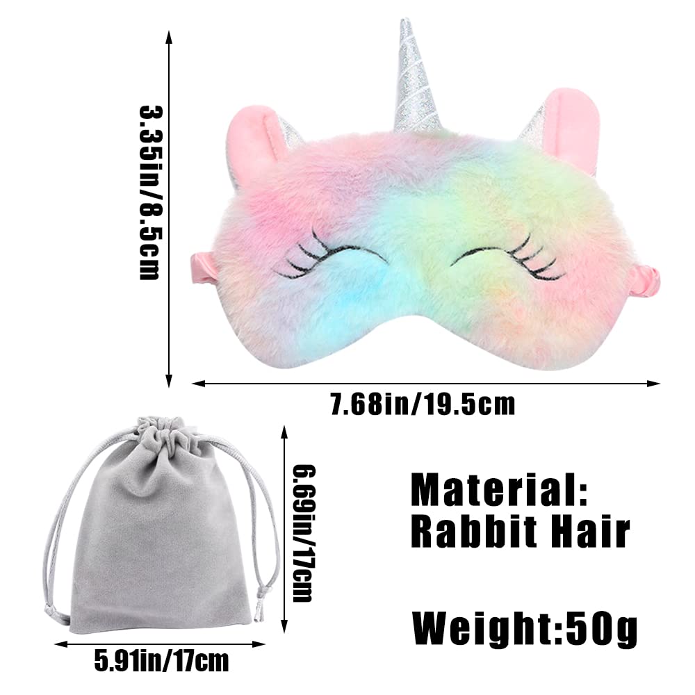 4 Pcs Cute Sleep Mask Animal Sleep Mask Soft Plush Blindfold Eye Covers for Sleeping Women Girls Kids