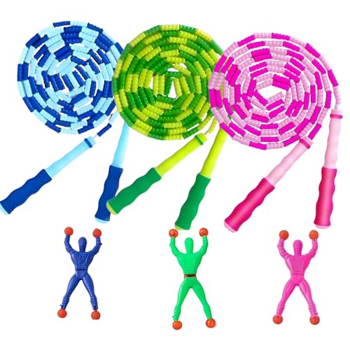 LIZADIN Jump Rope for Kids, Soft Beaded Skipping Rope, Adjustable Length Tangle-Free Segmented Jumping Rope for Kids Stude...