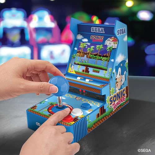 My Arcade Sonic Joystick Player: Sonic The Hedgehog Retro Game Console, 2 Games in 1, Sega Classic Arcades, 3.5" Full Color Display