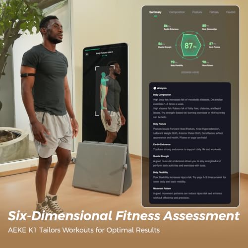 AEKE Smart Home Gym System- Fitness Mirror K1: AI-Powered All-in-One Fitness Machine for Full-Body Strength Training and P...