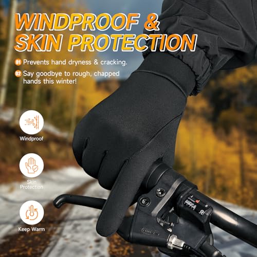 OZERO Winter Gloves for Men Women - Touchscreen Windproof Gloves for Cold Weather Snow Gloves Liner Thermal Warm