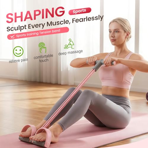Pedal Resistance Bands with Handles, Multifunction Elastic Yoga Resistance Band, Natural Rubber Foot Pedal Resistance Band...