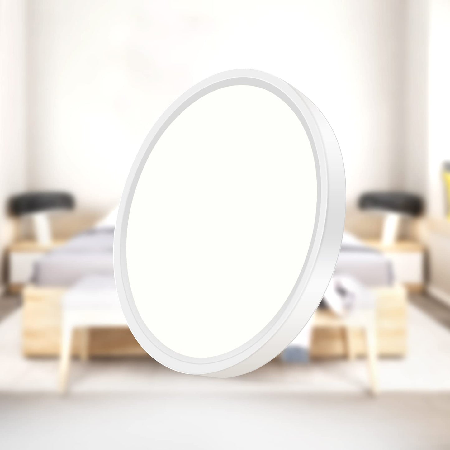 Inshareplus 7Inch Led Ceiling Light Fixture, 12W Daylight White, Ultra-Thin Design, Model Lv180, 1500Lm For Bedroom, Kitchen, Office
