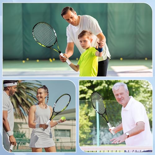 HXE Tennis Rackets for Adults, 2 Player Pre-Strung 27 inch Recreational Tennis Racquet Set for Beginner and Professional w...