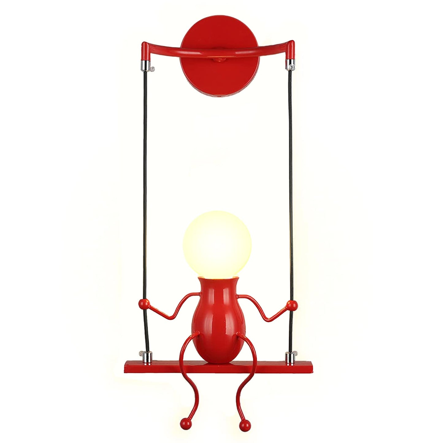 SOUTHPO LED Wall Light Fixture, Swing Single, Metal, Red, Cartoon Design, Adjustable Bedside Lamp, Model SOUTHPO